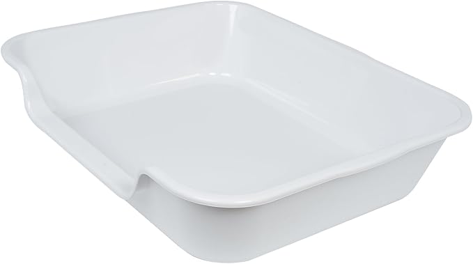 1 Pack of Extra Large Cat Litter Box (ABS Material), Low Entry Senior Litter Pen for Geriatric Kitty Big Cats, Jumbo Pet Safe Litter Boxes Tray for Indoor Pets Potty (Gray, 24" L x 20" W)