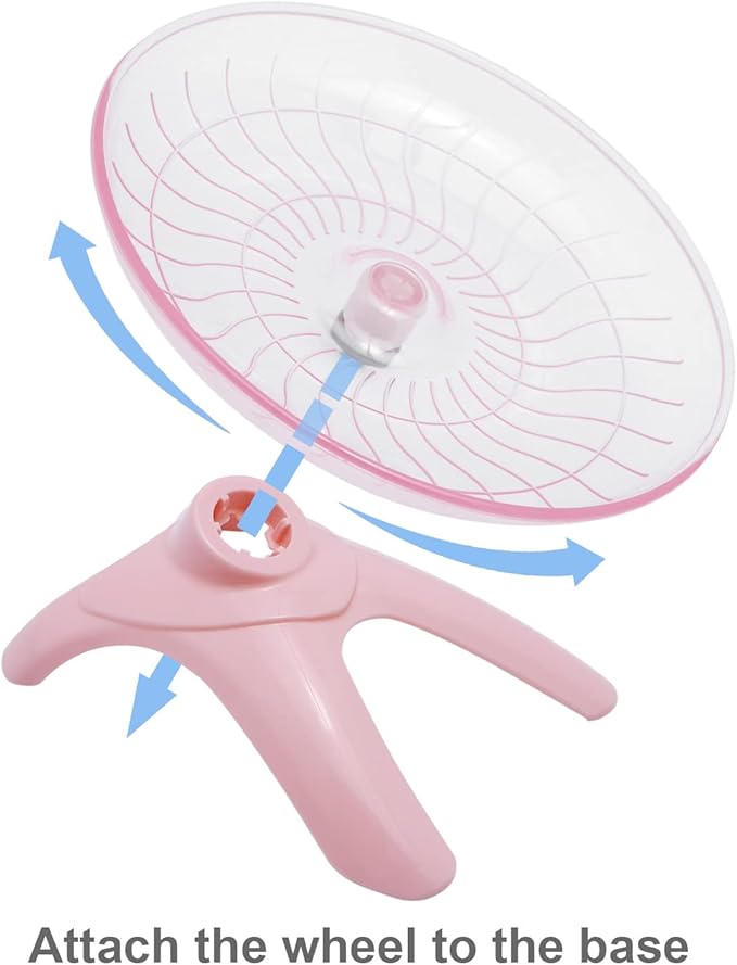 Hamster Wheel Hamster Flying Saucer Silent Exercise Wheel Running Wheel for Dwarf Hamsters Gerbil Mice Small Animals (Pink)