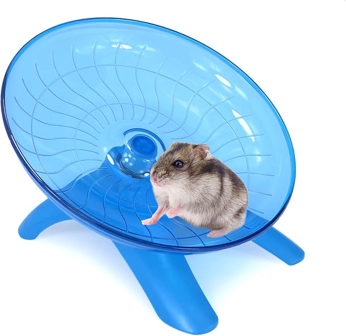 Hamster Wheel Hamster Flying Saucer Silent Exercise Wheel Running Wheel for Dwarf Hamsters Gerbil Mice Small Animals (Blue)