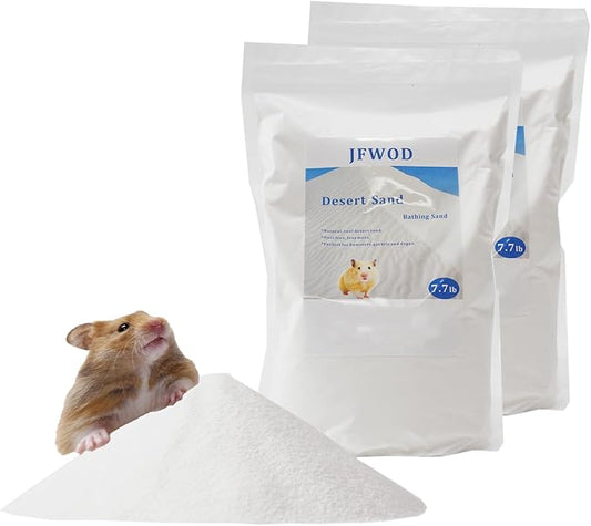 Hamster Bath Sand, 15.4lb Dust Free Desert Sand or Potty Litter Sand for Hamster Chinchillas Gerbil Syrian Mice Small Animals(White)