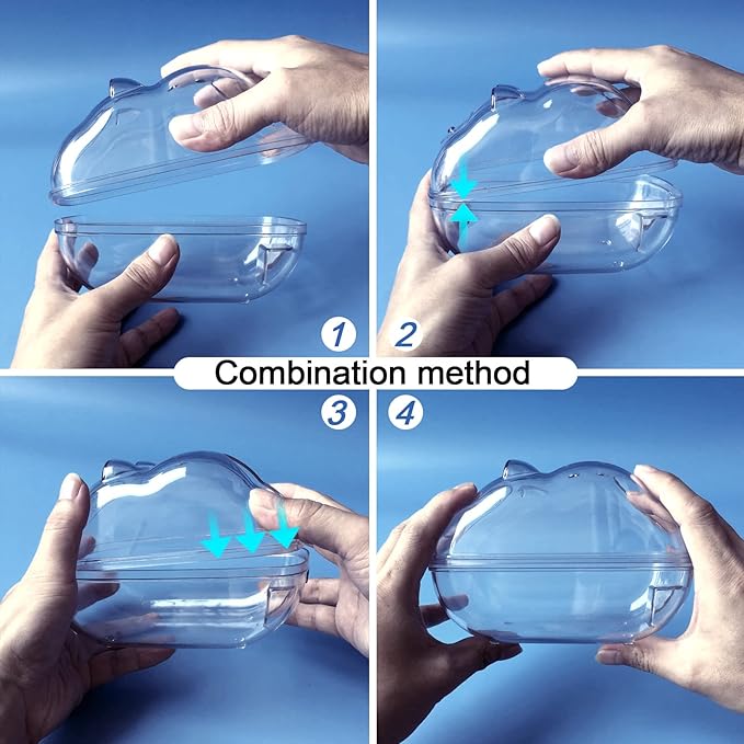 Hamster Bathtub,Hamster Bathroom,Small Animal Habitat Décor,Sand Bath Container Transparent Beds,Hamster Bed,Ice Bathtub,Sleep Pad Nest,Sand Bath Box for Small Pet Animals Cage Accessories(L)