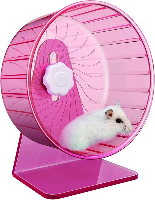 Hamster Wheel,Silent Wheel,Super Silent Hamster Exercise Wheels,Silent Hamster Wheel,Adjustable Stand Hamsters Exercise Wheels,Quiet Rat Wheel (Φ 5.5 inch, Pink)