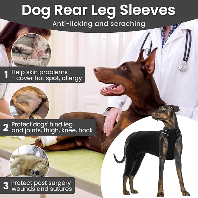 Nanaki Dog Surgery Suit Female Spay, Leg Sleeves for Dog Rear Legs, Doggy Onesie for Surgery Female, Doggy Recovery Suit Male Abdomen, Pet Wound Care Heal Protector, Surgical Suits for Pet Spay