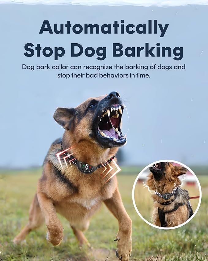 2-in-1 Dog Training Collar & Anti-Barking Dog Bark Collar – 3300FT Remote Control, IP67 Waterproof E-Collar with 5 Sensitivity Levels, Security Lock, for Dogs 10–150 lbs