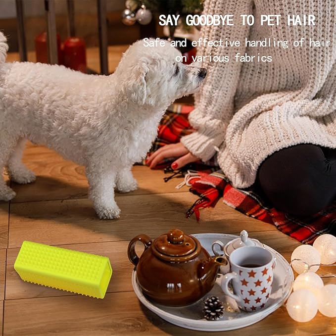 2pcs Pet Dog Cat Hair Remover, Pet Hair Removal Tool, Hollow Cleaner Brush for car,Interior, Furniture, Sofa (blue and yellow)