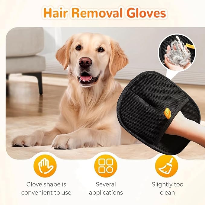2Pcs Pet Hair Remover Glove, 2025 New Upgrade Electrostatic Gloves Pet Hair Removal , Reusable Pet Hair Remover Glove,Gloves for Furniture Bed Sheets Couch Clothes Carpet Car Seat