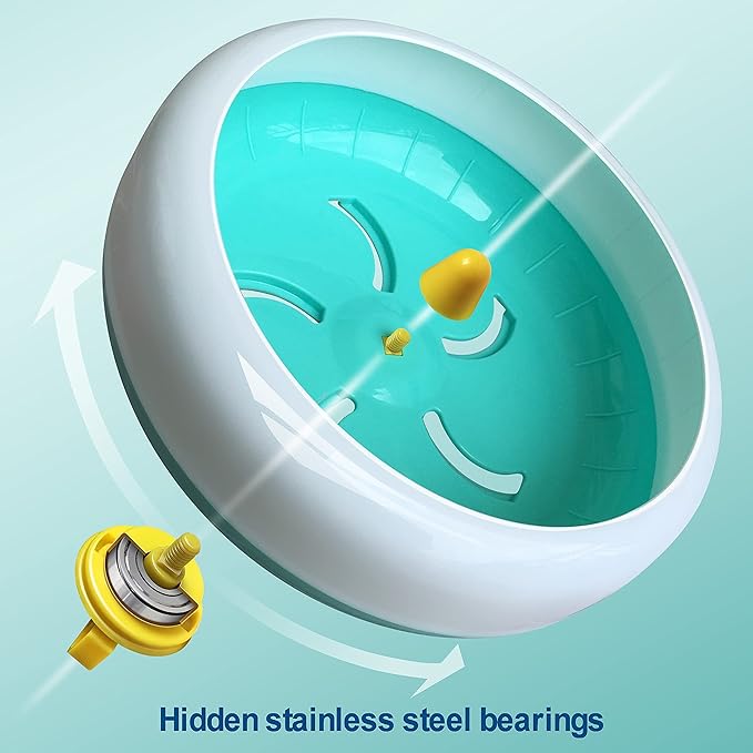 Hamster Silent Wheel, Super-Silent Small Animal Exercise Wheel Accessories, Quiet Hamster Running Wheels with Adjustable Stand for Hamsters,Gerbils,Mice, Small Pet 7in (Blue A)