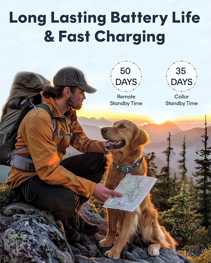 2-in-1 Dog Training Collar & Anti-Barking Dog Bark Collar – 3300FT Remote Control, IP67 Waterproof E-Collar with 5 Sensitivity Levels, Security Lock, for Dogs 10–150 lbs