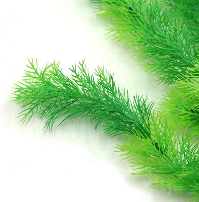 Hamiledyi Aquarium Plants Plastic Decor Fish Tank Green Decorations Plants Ornament Safe for All Fish,Extra Large 23-inch Tall, 2 Pack(Green Style A)