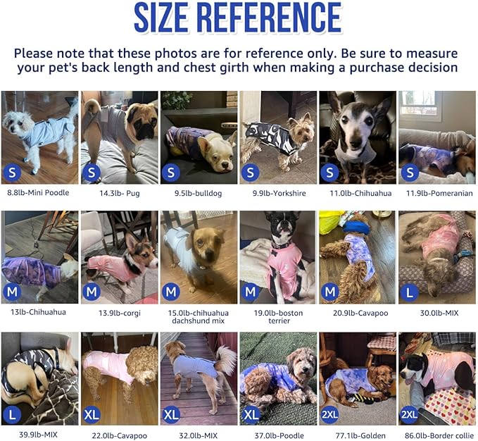 Lukovee Recovery Suit for Dogs, Zipper-On Onesie for Female Male Dog, Abdominal Wounds Cone E-Collar Alternative, Prevent Licking Spay (S, Dark Blue)