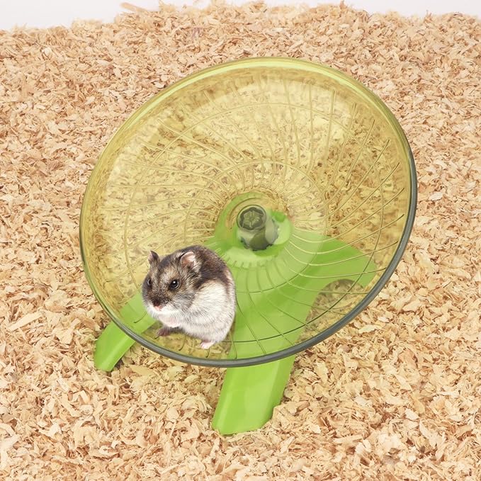 Hamster Wheel Flying Saucer Silent Exercise Wheel Running Wheel for Hamsters, Gerbils, Mice and Other Small Pets, Silent Hamster Running Wheel (Green)