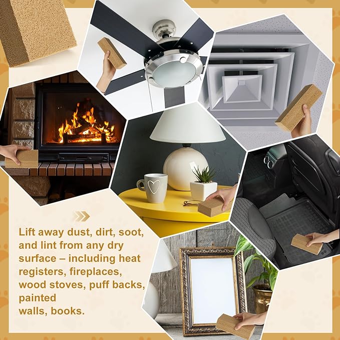 1 Pack Pet Hair Remover Sponge Cat and Dog Hair Sponge Rubber Pet Fur Lifter Removal Tool, Remove from Furniture, Carpet, Bedding, Clothing, 6.26 x 3.28 x 1.89 Inch