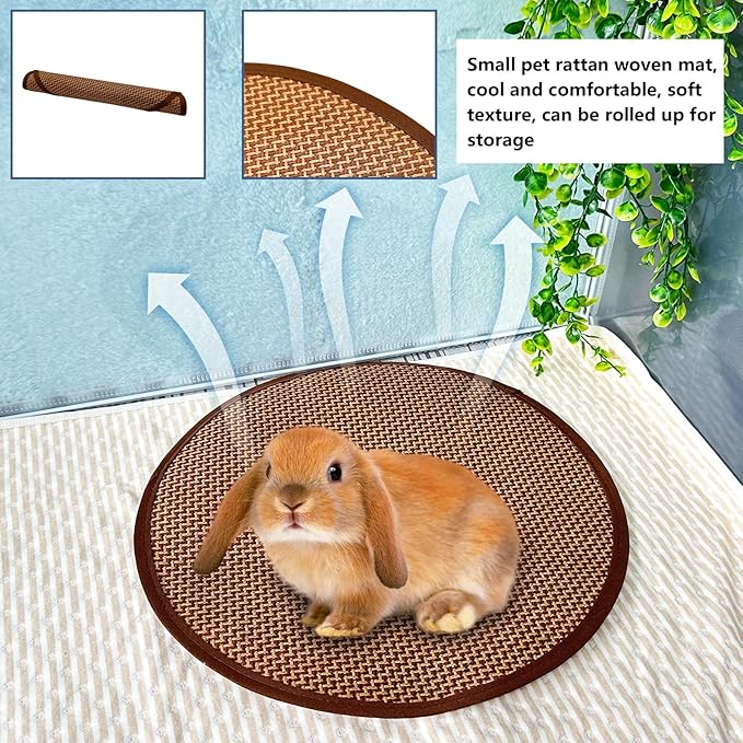 Hamiledyi 3PCS Rabbit Bed Mat 15.7x14 Inch Bunny Bed Soft Snuggle Pad Pillow Machine Washable Joint Support Guinea Pig Squirrel Hedgehog Ferret Kitten (Pink)
