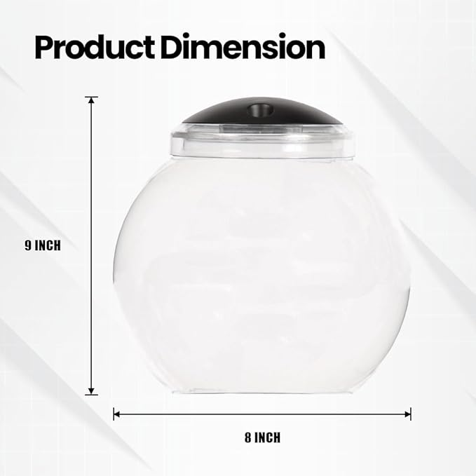 1-Gallon Globe Fish Tank with LED Lighting (7 Color Selections), Impact-Resistant Plastic