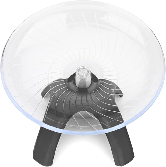 Hamster Wheel Silent Hamster Exercise Wheel Running Spinner Hamster Flying Saucer for Hamsters Gerbils Mice and Other Small Pets (Black)