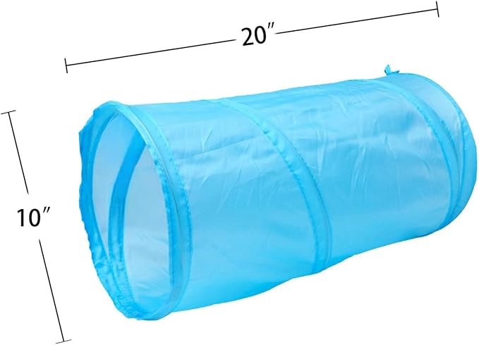 iCAGY Foldable Spiral Cat Tunnel - Indoor Toy for Small Cats, Kittens, and Rabbits - Tube for Interactive Play and Outdoor Fun - Pet Activity Toy Royal Blue 20" 3 Pcs