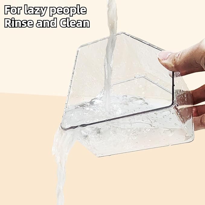 Hamster Sand Bath Box Container, Small Pet Sandbox Lid Design Wooden Sandbox Dust Bath, Transparent Bathroom & Digging Box Acrylic Syrian Hamster Litter Box Small Animal Accessories (D Large)