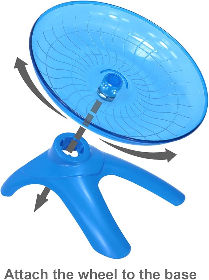 Hamster Wheel Hamster Flying Saucer Silent Exercise Wheel Running Wheel for Dwarf Hamsters Gerbil Mice Small Animals (Blue)
