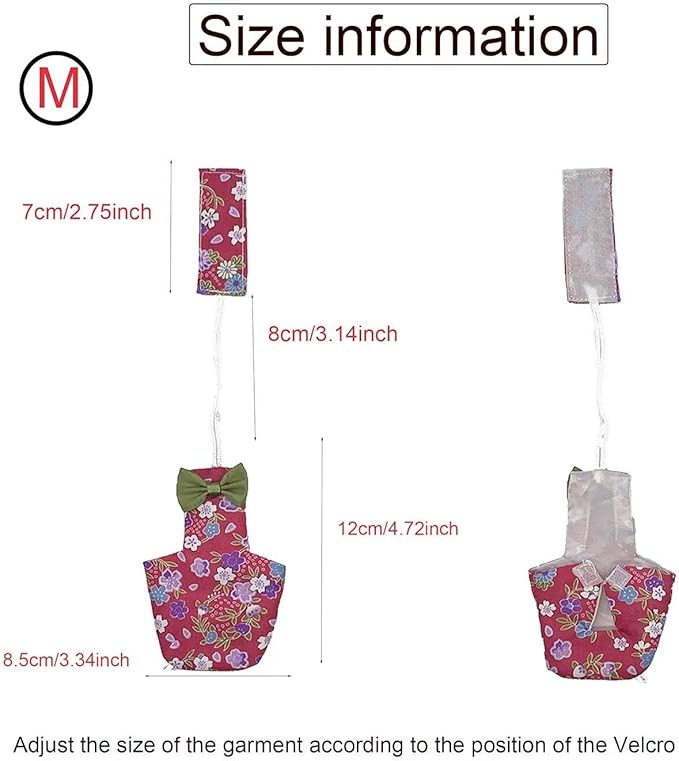 2 PCS Bird Diapers Flight Suite with Waterproof Inner Layer Pink&Balck Urine Wet Suit for Other Small Birds