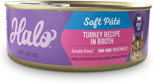 Halo Pets Spot's Stew Wholesome Turkey Cat Food Number of Cans/Size: 5.5-oz, case of 12