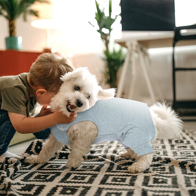 Nanaki Dog Surgery Suit Female Spay, Leg Sleeves for Dog Rear Legs, Doggy Onesie for Surgery Female, Doggy Recovery Suit Male Abdomen, Pet Wound Care Heal Protector, Surgical Suits for Pet Spay