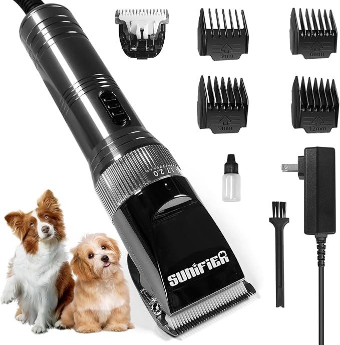 Professional Dog Grooming Clippers for Thick Coat - Dog Hair Trimmer for Grooming Kit- Sheep Shears for Thick Hair – Pet Grooming Clippers for Dogs, Cats, Sheeps, Horse (Black)