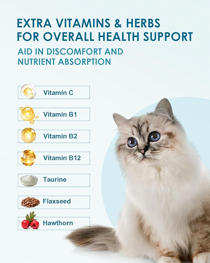 Hairball Treatment for Cats,Cat Hairball Remedy,Hair Ball Relief,Feline Digestive Support Supplement with Enzymes,Fiber & Psyllium Husk–Natural Constipation Relief (Cat Grass Flavor/2floz)
