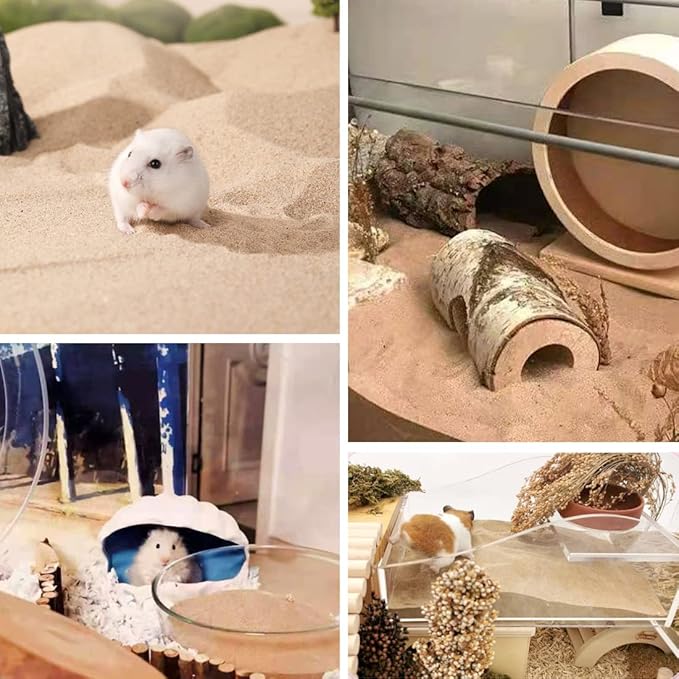 Hamster Bath Sand, 7.7lb Dust Free Desert Sand or Potty Litter Sand for Hamster Chinchillas Gerbil Syrian Mice Small Animals(Beige)