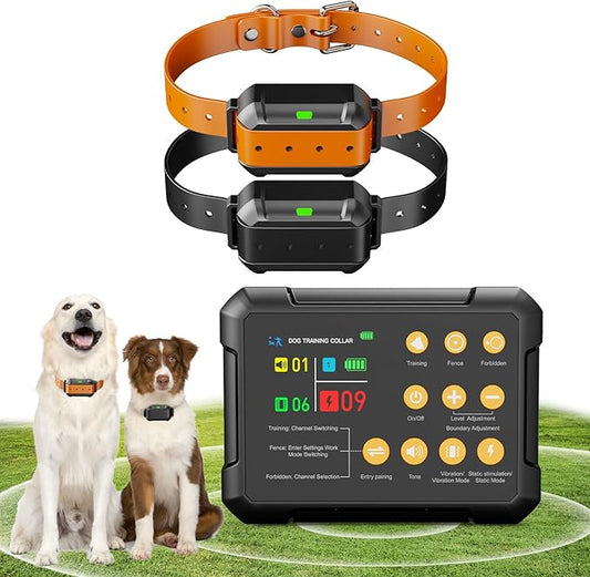 2025 New Model 3-in-1 Wireless Dog Fence System - Radar Dog Fence, Training Collar, No-Go Zones for Large/Medium Dogs | 1-Acre Coverage | Indoor/Outdoor Use | Real-Time Tracking (for 1 Dog)