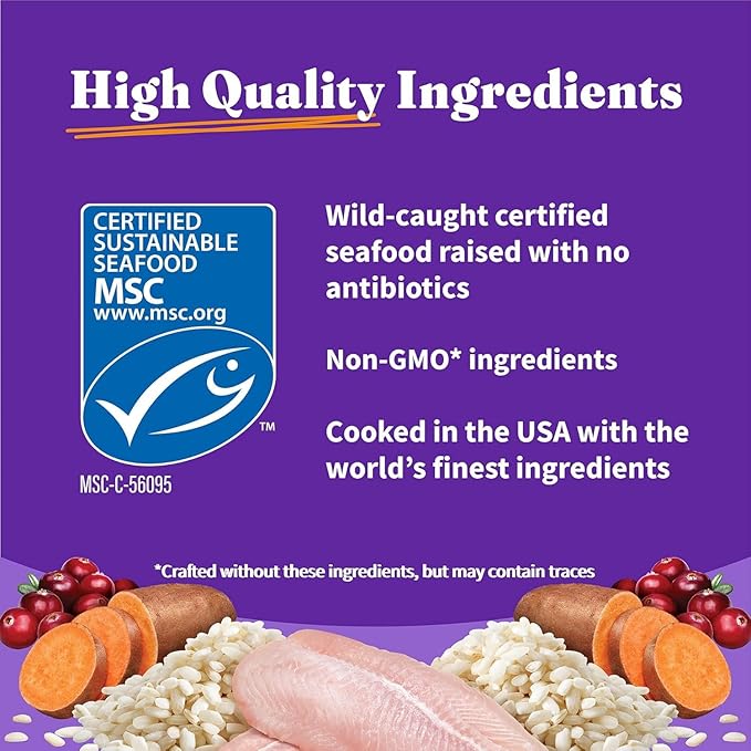 Halo Holistic Cat Food Wild Caught Salmon & Whitefish Formula, Healthy Grains Dry Cat Food, For Sensitive Stomach Support, Kibble for Adult Cats, 3 lb Bag