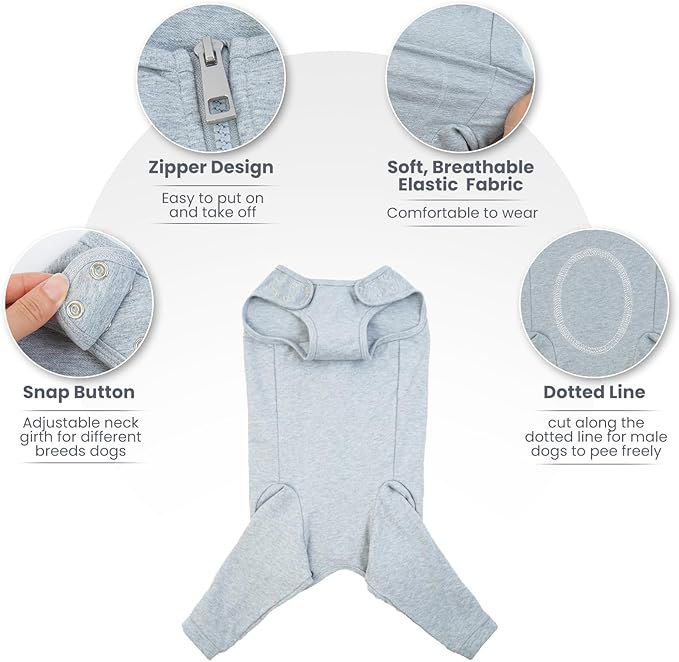 Nanaki Dog Surgery Suit Female Spay, Leg Sleeves for Dog Rear Legs, Doggy Onesie for Surgery Female, Doggy Recovery Suit Male Abdomen, Pet Wound Care Heal Protector, Surgical Suits for Pet Spay