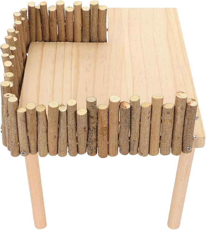 Hamster Cage Platform, Decorative Wooden Small Pet Activity Playground with Ladder, Hamster Wooden Platform for Squirrel Guinea Pig Golden Bear Sugar Glider