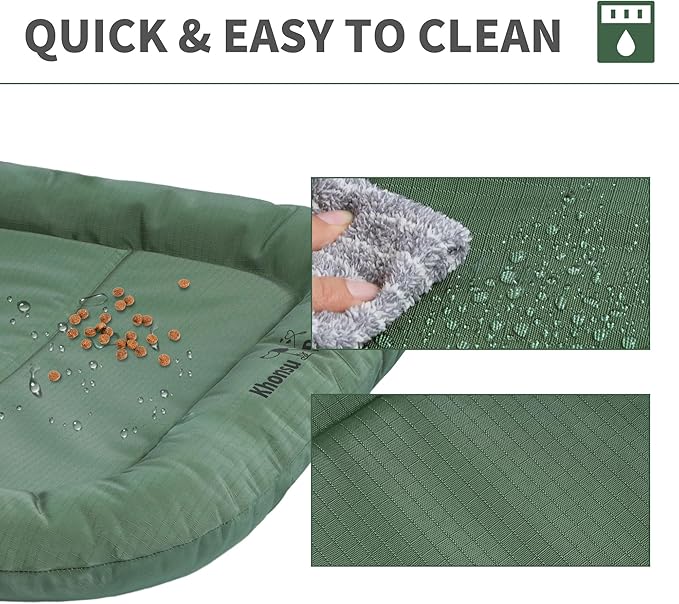 KHONSU PET Durable Dog Bed Tough and Tear Proof Dog Crate Bed, 800lbs Tear Strength PVC-Backed Waterproof Ped Bed Mat Indoor & Outdoor Use for Dogs up to 35 lbs