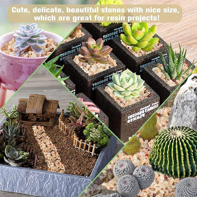 Halatool 1LB Crystal Pebbles 0.27"- 0.79" Natural Landscaping Pebbles Aquarium Gravel Decorative Polished Stone Suitable for Plants Home Decoration DIY Handmade Fish Tanks Vase Filler