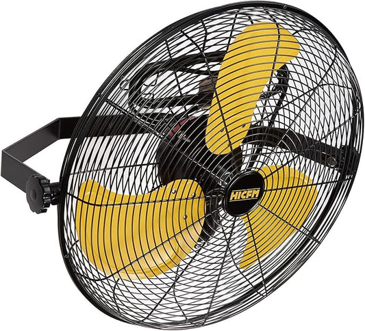 HiCFM 18 inch Outdoor Wall Mount Fan, 4300 CFM High Velocity 3-Speed Weatherproof Wall-Mounted Fans with IP44 Motor and Manual GFCI Plug for Patios, Greenhouse, and Gazebo - UL Listed