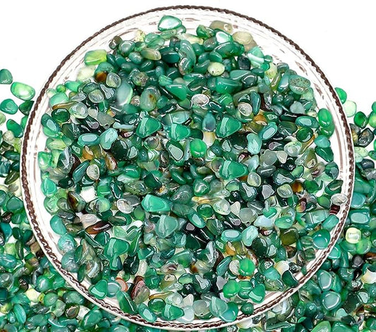 Halatool 2.2LB Natural Green Agate Stones for Aquarium Gravel & Fish Tank 0.35-0.6 Inch Decorative Pebbles for Succulent Rocks DIY Landscaping Indoor Plants Vase Fillers