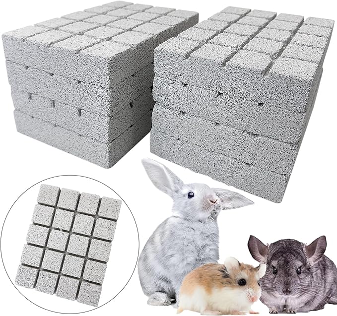 Hamiledyi 8PCS Rabbit Scratching Pads Bunny Lava Grinding Claw Pads Small Animal Foot Pads Hamster Scratch Board Chew Toys for Gerbil Chinchilla Hedgehog Guinea Pig Cage Accessories