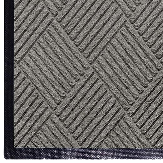 M+A Matting WaterHog Diamond | Commercial-Grade Entrance Mat with Rubber Border – Indoor/Outdoor, Quick Drying, Stain Resistant Door Mat (Grey, 6' x 12')